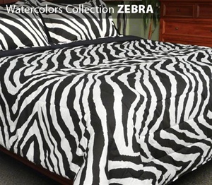 Watercolors Collection 3 Piece Comforter Set ZEBRA
