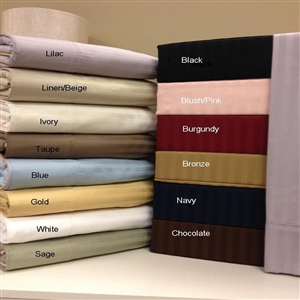 300 TC Combed Cotton Striped Attached Waterbed Sheet Sets