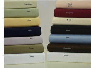 300 TC California King Combed Cotton Solid Un-Attached Waterbed Sheet Sets